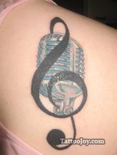 Awesome Mic and Treble Clef Tattoo