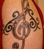 Mike The Bartender Treble Clef Ink Tattoo Design
