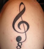 Cool Treble Clef Music Tattoos for Women