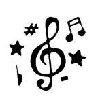Music Treble Clef Tattoo Design with Star for Tattoo Reference
