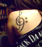 Exotic Treble bass Clef Tattoo for Women or Men
