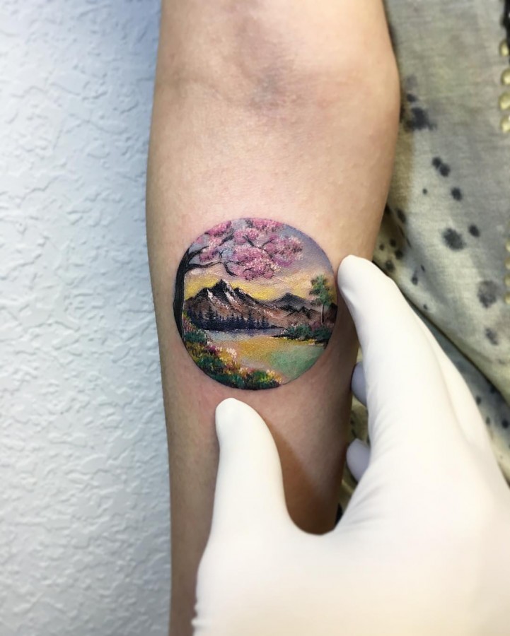 tree-mountain-and-river-circle-tattoo