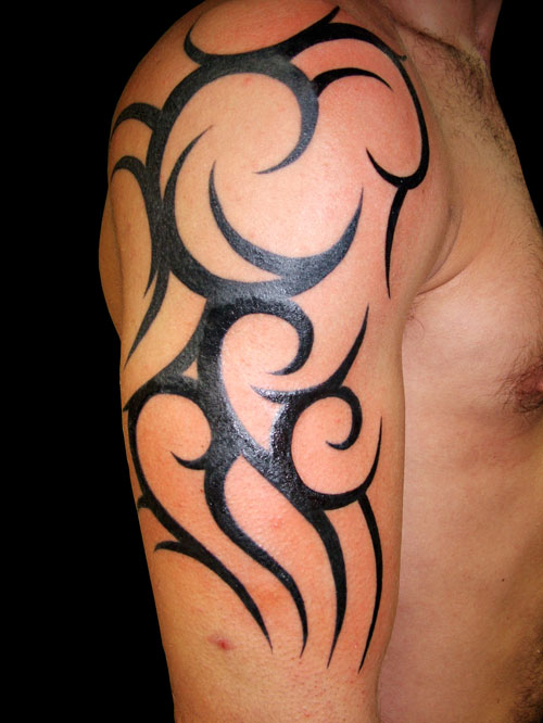 Minimalist Upper Tribal Tattoo Design