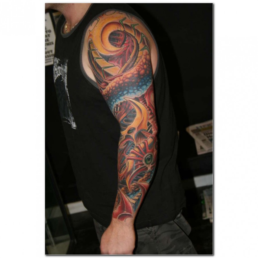 Amazing Elegant Full Color Arm Tattoo Design