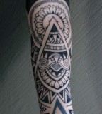 Indian Tribal Style Full Arm Tattoo for Girls