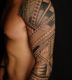 Full Sleeve Polynesian Tribal Art-form Tattoo Design