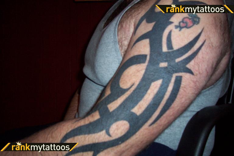 Big Left Arm Tribal Tribal Half Sleeve Tattoo
