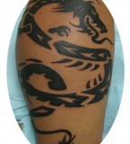 Arm Dragon-Style Tribal Tattoo Design