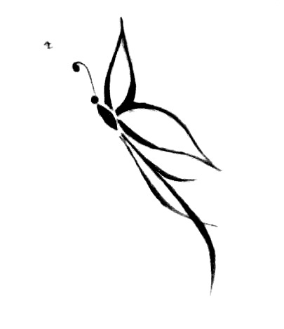 Simple Minimalistic Tribal Butterfly Design