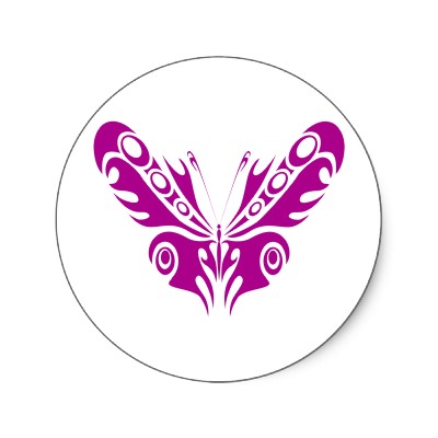 Sample Purple Tribal Butterfly Design for Tattoo