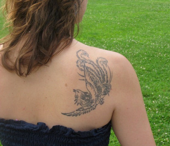 Tribal Phoenix Tattoo Designs On Shoulders Back