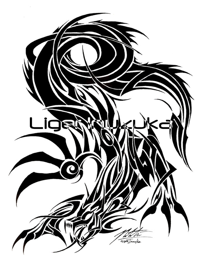 Amazing Tribal Dragon Tattoo Design Ideas by Ligerinuzuka (Deviantart)