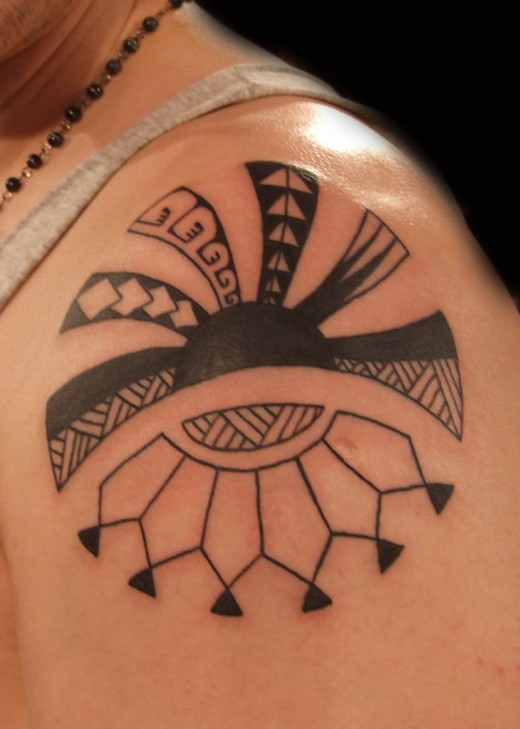 Nice Polynesian Tribal Upper-arm Tattoo Designs - Tattoos for Men