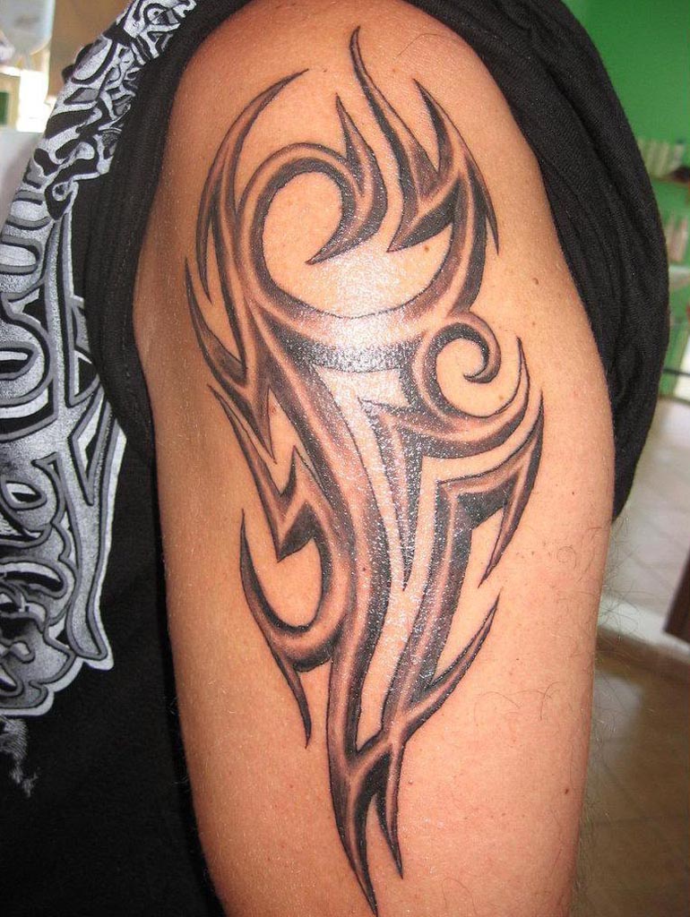 Hustler Tribal Upper-arms Tattoo Designs for Mens – Tribal Tattoos