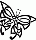 Cool Butterfly Celtic Trinity Knot Tattoo Design Sketch