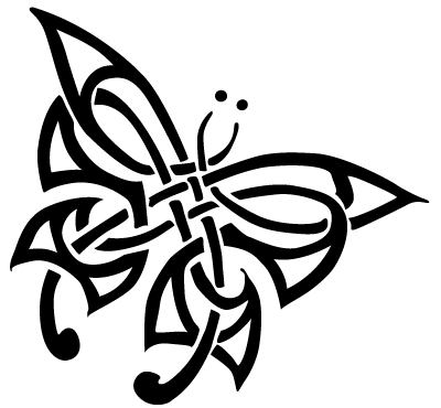 Cool Butterfly Celtic Trinity Knot Tattoo Design Sketch