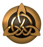 Golden Brown 3D Celtic Trinity Knot Tattoo