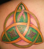 Unique Colrful Trinity Knot and Symbols Tattoo Design