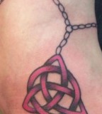 Pink Shades Trinity Knot in Chain Tattoo
