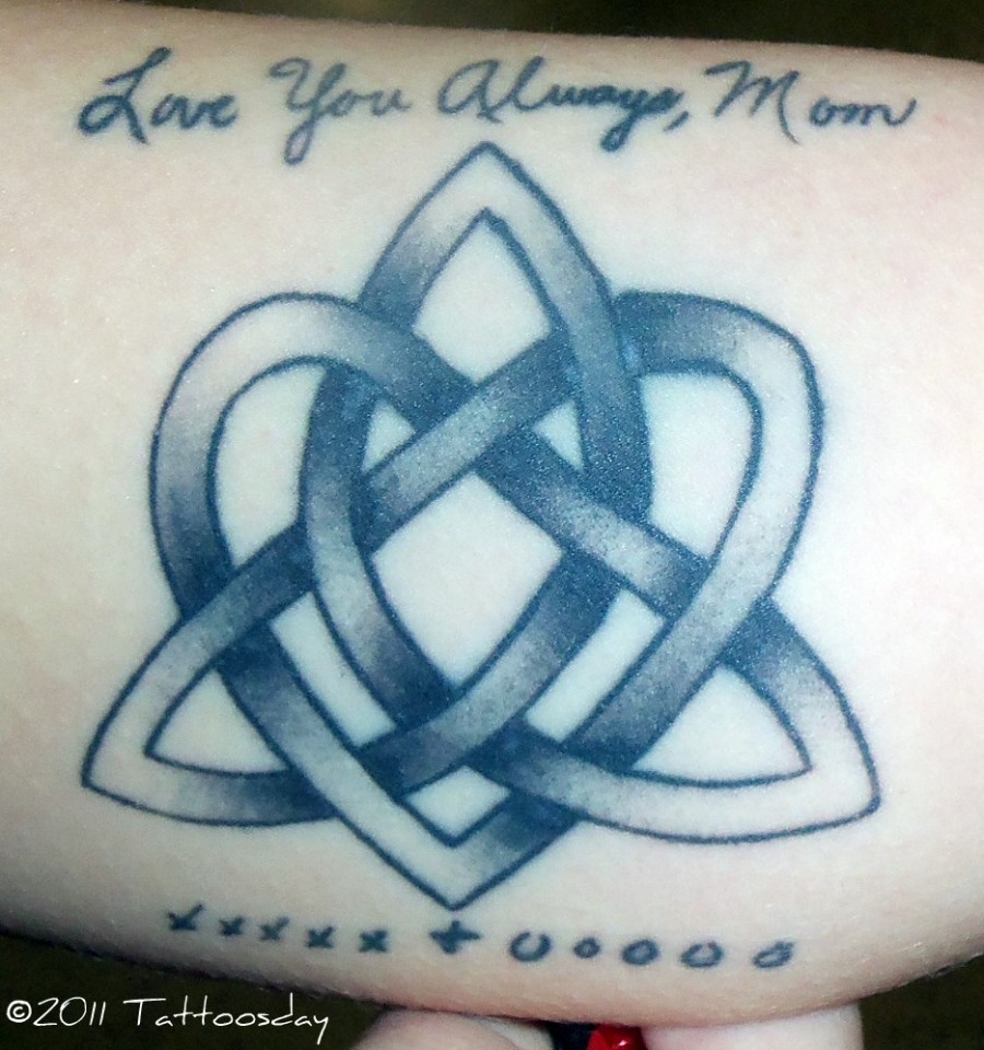 Trinity Knot with Memorable Quote Lower Arm Tattoo
