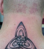 Men Upper Back Celtic Trinity Knot Tattoo Design
