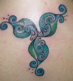 Cool Green Shades Swirly Trinity Knot Tattoo Design for Girls