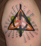 Colorful Trinity Knot Tattoo By Inkaholick
