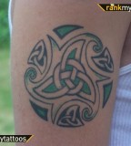 Green Black Shade Triskele a.k.a Trinity Knot Celtic Knot Tattoo