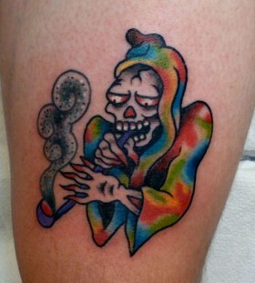 trippy death tattoo