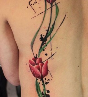 tulip watercolor tattoo
