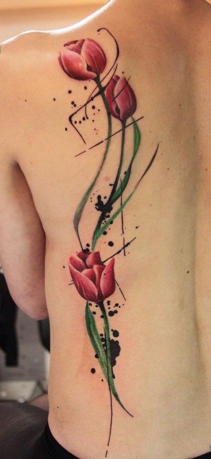 tulip watercolor tattoo