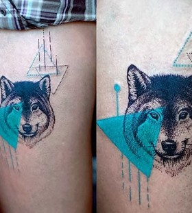 turquoise-wolf-tattoo