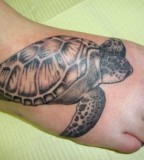 Sea Turtle Right Foot - Tattoo Design