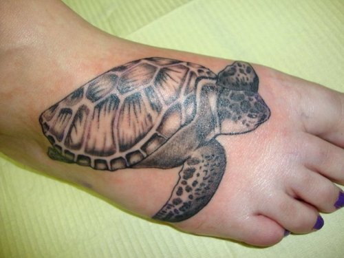 Sea Turtle Right Foot – Tattoo Design