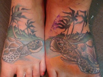 Couple Turtles Tattoo Design
