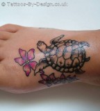 Flower And Turtle Tattoo Ideas