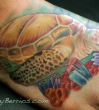 Turtle Of Sea Tattoos On Foot Design