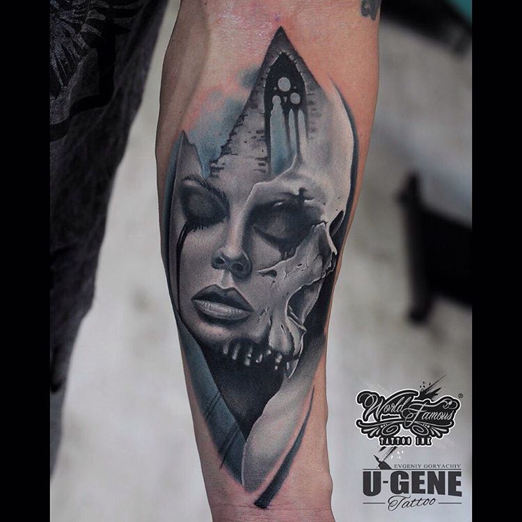 u_genetattoo-crying-girl-skull-tattoo