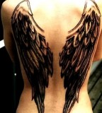 Norse Wing Tattoo  On Girl Back
