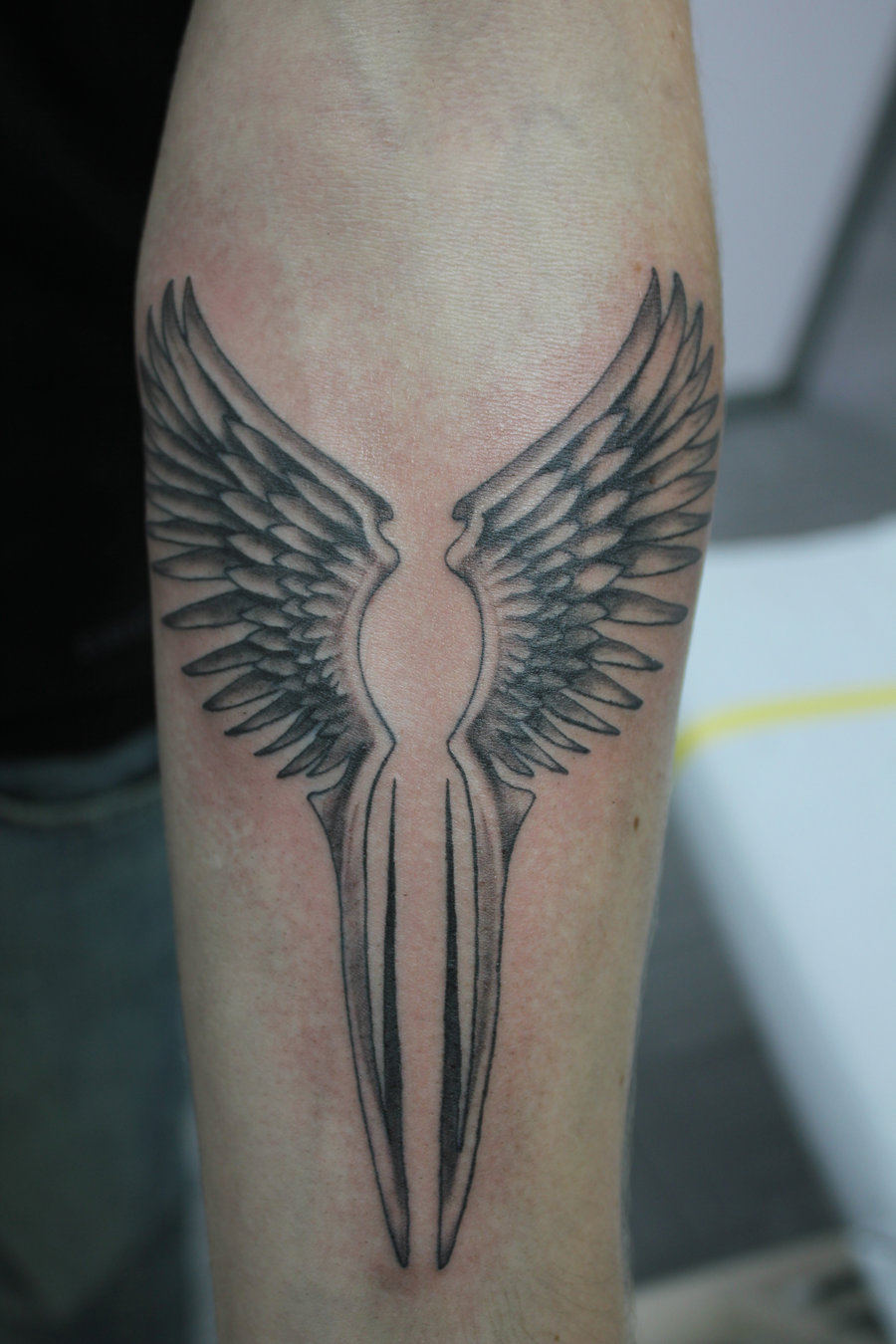 Valkyrie Wings On Forearm By Morbidguy