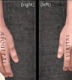 Cool Idea of Veritas Aequitas Tattoos on Both Pointer Fingers
