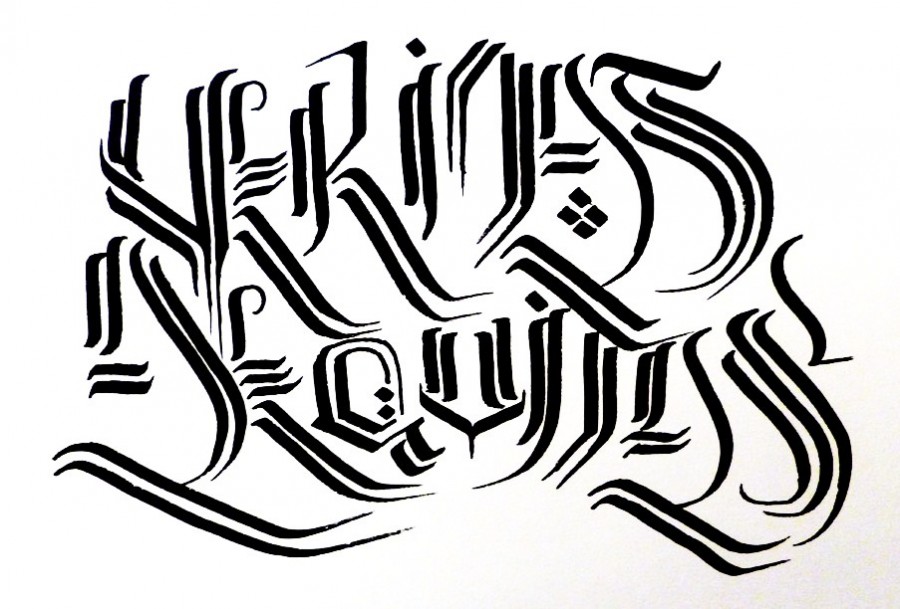 Cool Veritas Aequitas Calligraphy Outline Sketch for Tattoo