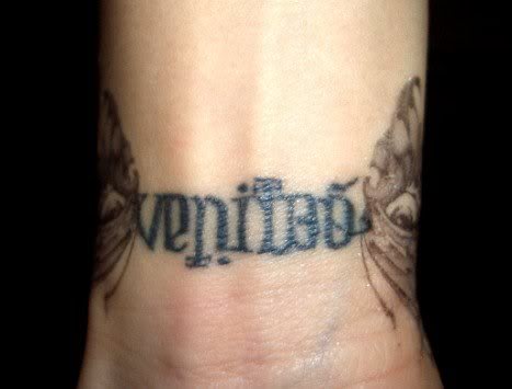 Wrist Veritas Aequitas Anagram Tattoo