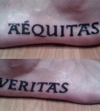 Veritas Aequitas Forearm Tattoo Design