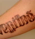 Awesome Veritas And Aequitas Tattoo Design On Arms