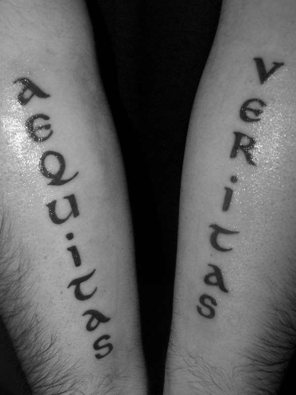 Tattoo Veritas Aequitas Forearm Tattoo Design Inspiration