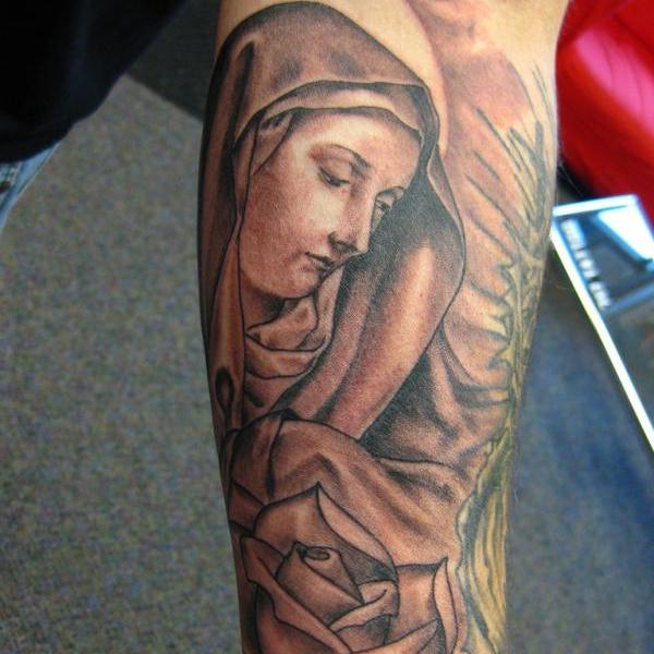 Inspirational Virgin Mary Sleeve Tattoos Design for Men - Religious Tattoos.