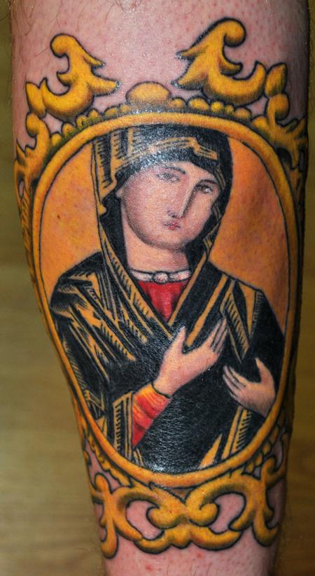 Classic Tattoo Design of the Virgin Mary – Religious Tattoos