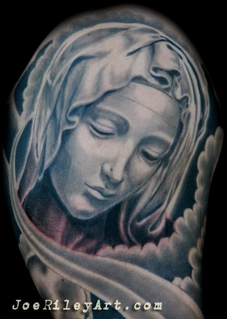 Very Beautiful Photo-like Tattoo Art of the Virgin Mary – Religious Tattoos
