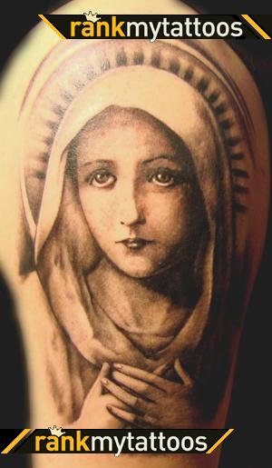 Photo-like Virgin Mary Tattoo Design Art – Religious Tattoo